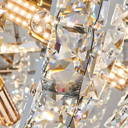 Gold Sphere Glamorous Crystal Stairwell Chandelier