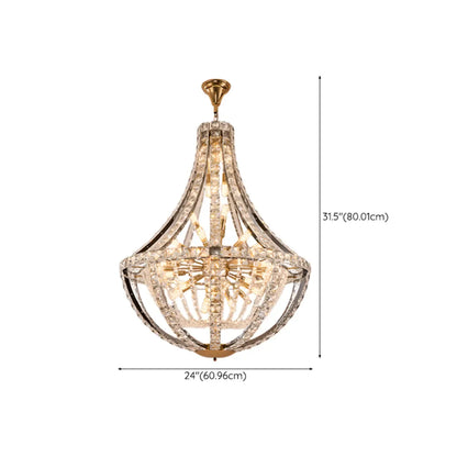 Gold Sphere Glamorous Crystal Stairwell Chandelier