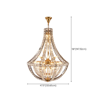 Gold Sphere Glamorous Crystal Stairwell Chandelier