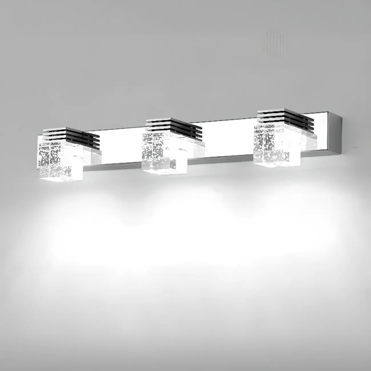Rectangular Crystal Vanity Light Modern Silver LED for Bathroom