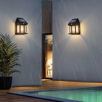 Modern Solar Metal Transparent Outdoor Wall Sconce