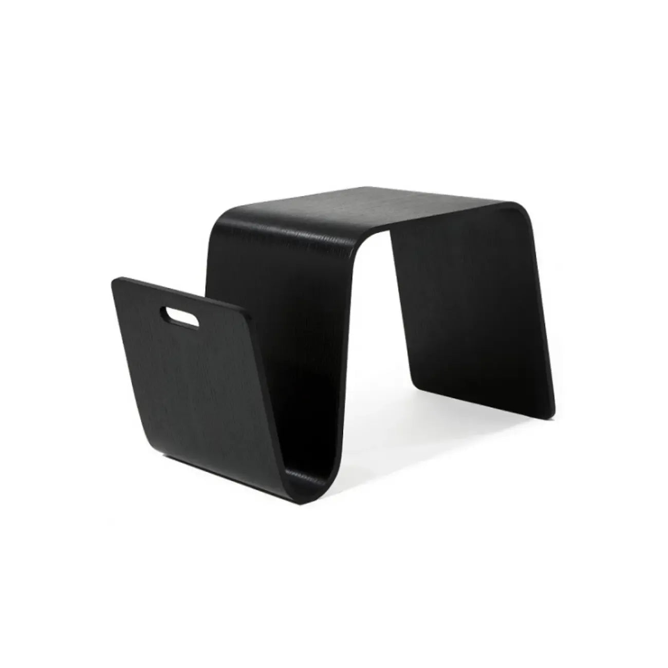 Convertible Wooden Nut-Brown C-Shaped Sofa Side Table