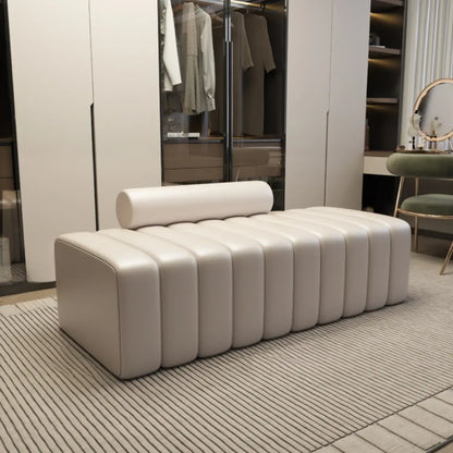 Elegance Flannel Upholstered Entryway Bench with Storage