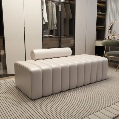 Elegance Flannel Upholstered Entryway Bench with Storage