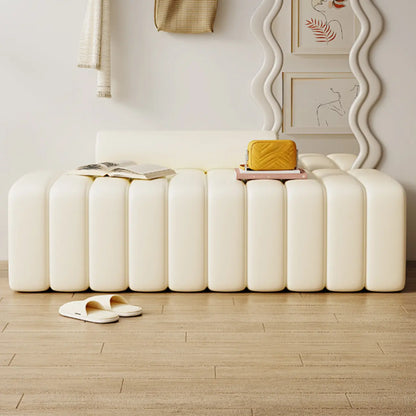 Elegance Flannel Upholstered Entryway Bench with Storage