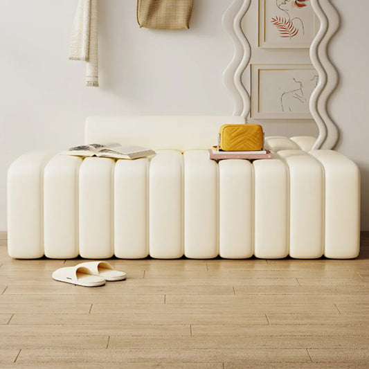 Elegance Flannel Upholstered Entryway Bench with Storage