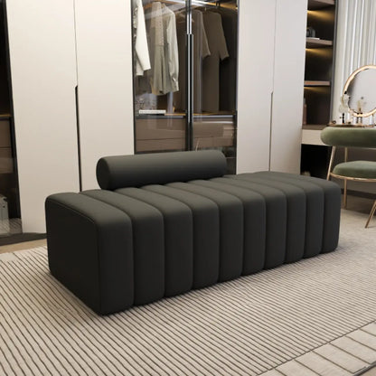 Elegance Flannel Upholstered Entryway Bench with Storage