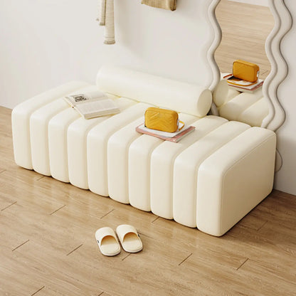 Elegance Flannel Upholstered Entryway Bench with Storage