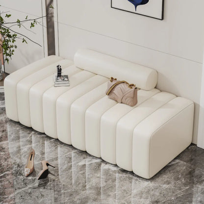 Elegance Flannel Upholstered Entryway Bench with Storage