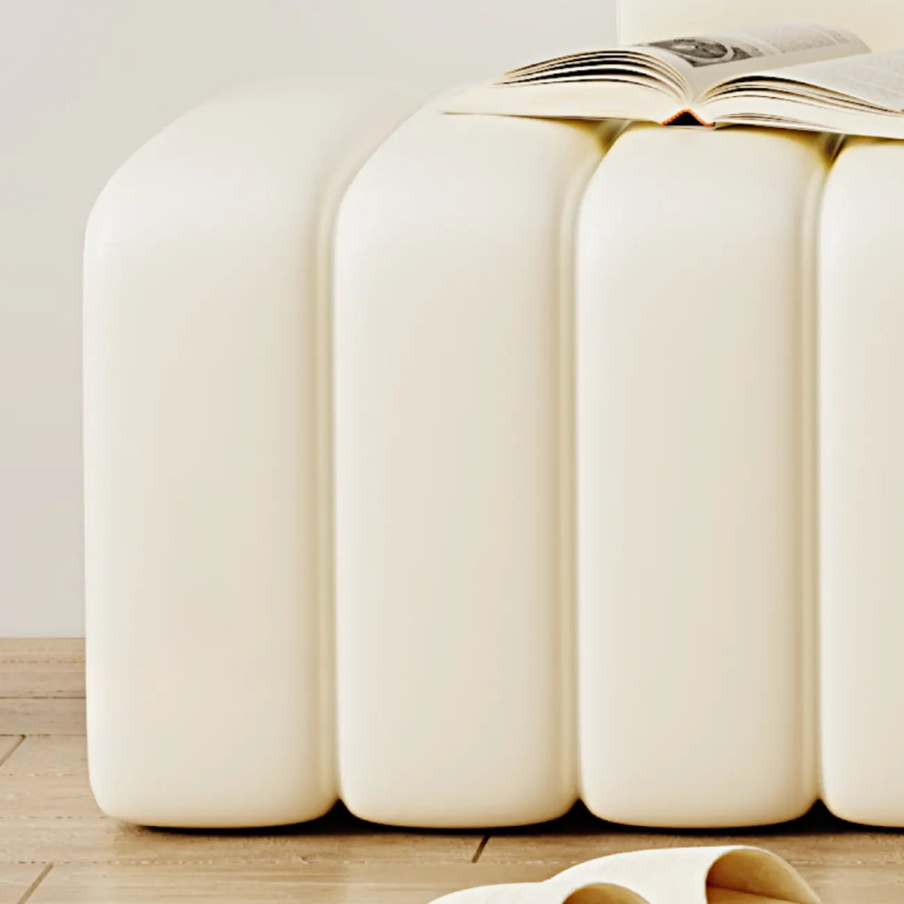 Elegance Flannel Upholstered Entryway Bench with Storage