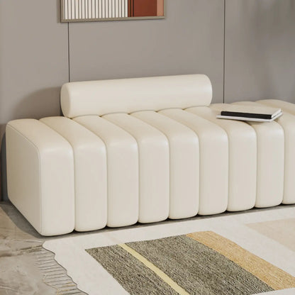 Elegance Flannel Upholstered Entryway Bench with Storage