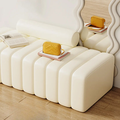 Elegance Flannel Upholstered Entryway Bench with Storage