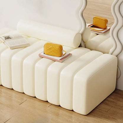 Elegance Flannel Upholstered Entryway Bench with Storage