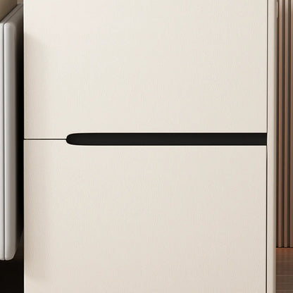 Mobile Rectangular Plastic Top End Table with Storage Drawers