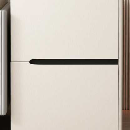 Mobile Rectangular Plastic Top End Table with Storage Drawers