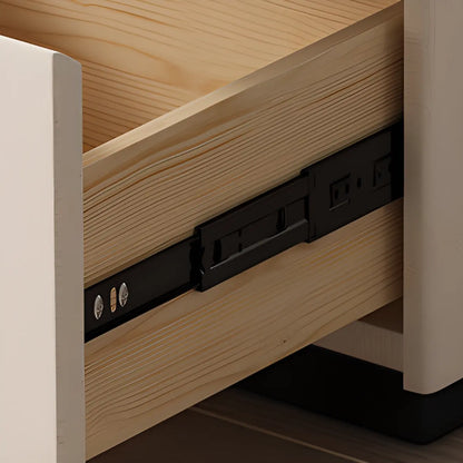 Mobile Rectangular Plastic Top End Table with Storage Drawers