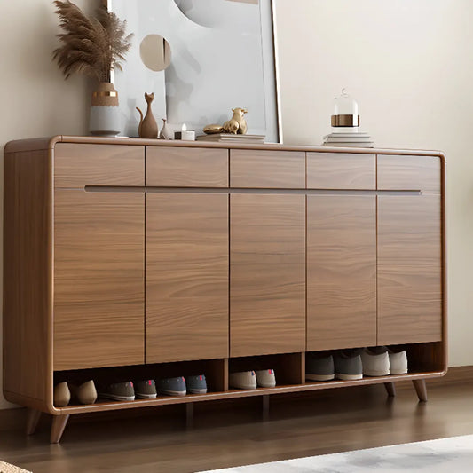 Modern Wood Hallway Shoe Cabinet with Drawers