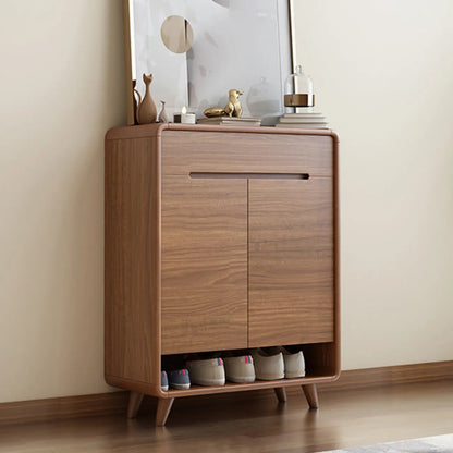 Modern Wood Hallway Shoe Cabinet with Drawers