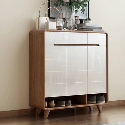 Modern Wood Hallway Shoe Cabinet with Drawers