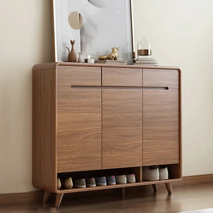 Modern Wood Hallway Shoe Cabinet with Drawers