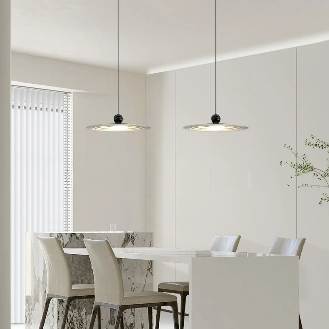 Ultra Modern Disc Metal Resin LED Kitchen Pendant Light
