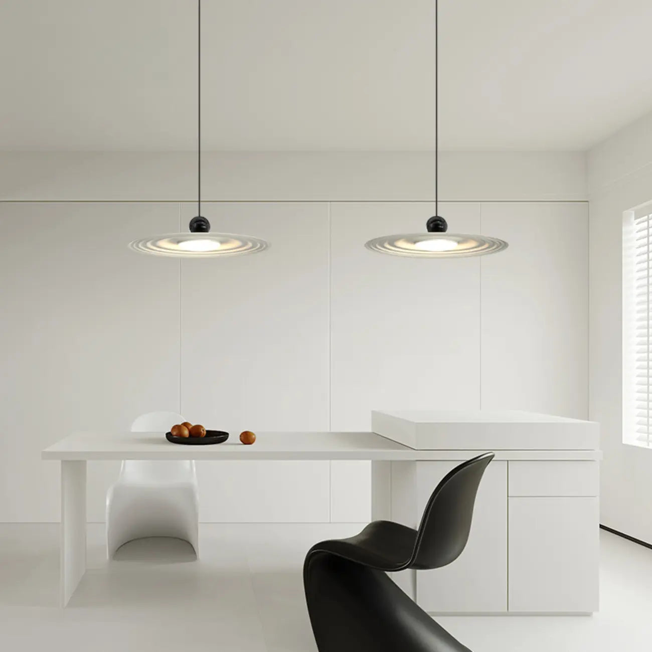 Ultra Modern Disc Metal Resin LED Kitchen Pendant Light