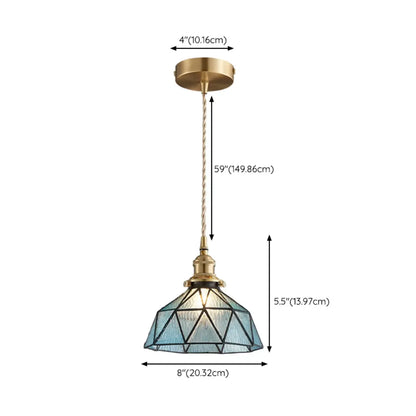 Modern Height Adjustable Blue Glass Kitchen Pendant Lighting