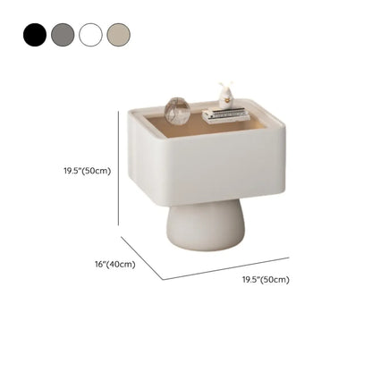 Glass Top Wood Storage Drawer Nightstand