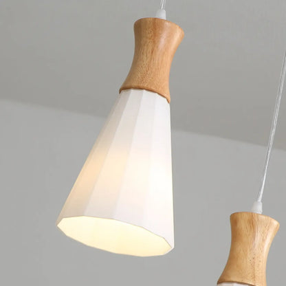 Cone Shade Wooden Kitchen Island Pendant Light Adjustable