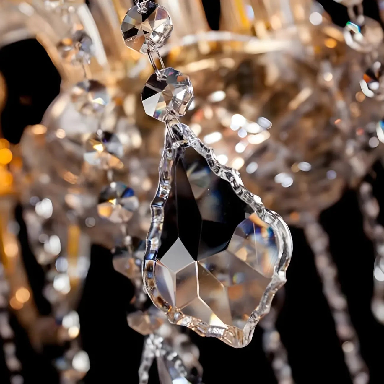 Mid-Century Luxurious Crystal Candelabra Chandelier