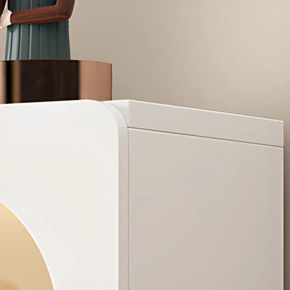 Modern White Wooden Vertical Rectangle Storage Display Cabinet