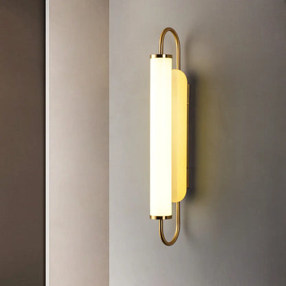 Nordic Cylinder Glass Metal Gold LED Vanity Light