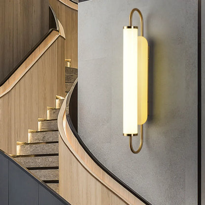 Nordic Cylinder Glass Metal Gold LED Vanity Light