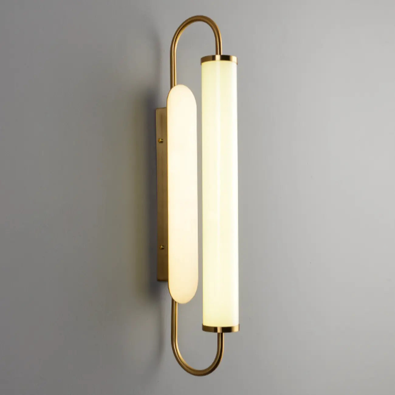 Nordic Cylinder Glass Metal Gold LED Vanity Light