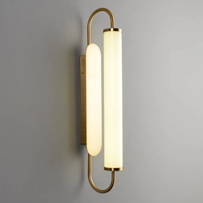 Nordic Cylinder Glass Metal Gold LED Vanity Light