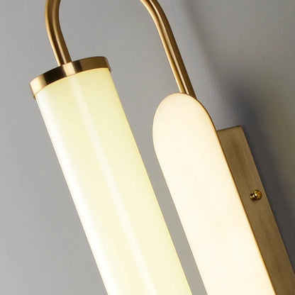 Nordic Cylinder Glass Metal Gold LED Vanity Light