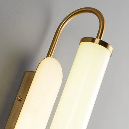 Nordic Cylinder Glass Metal Gold LED Vanity Light