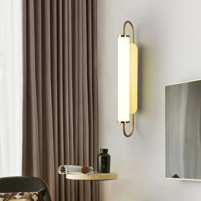 Nordic Cylinder Glass Metal Gold LED Vanity Light