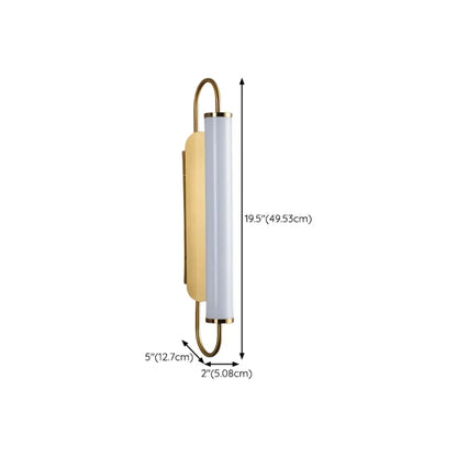 Nordic Cylinder Glass Metal Gold LED Vanity Light