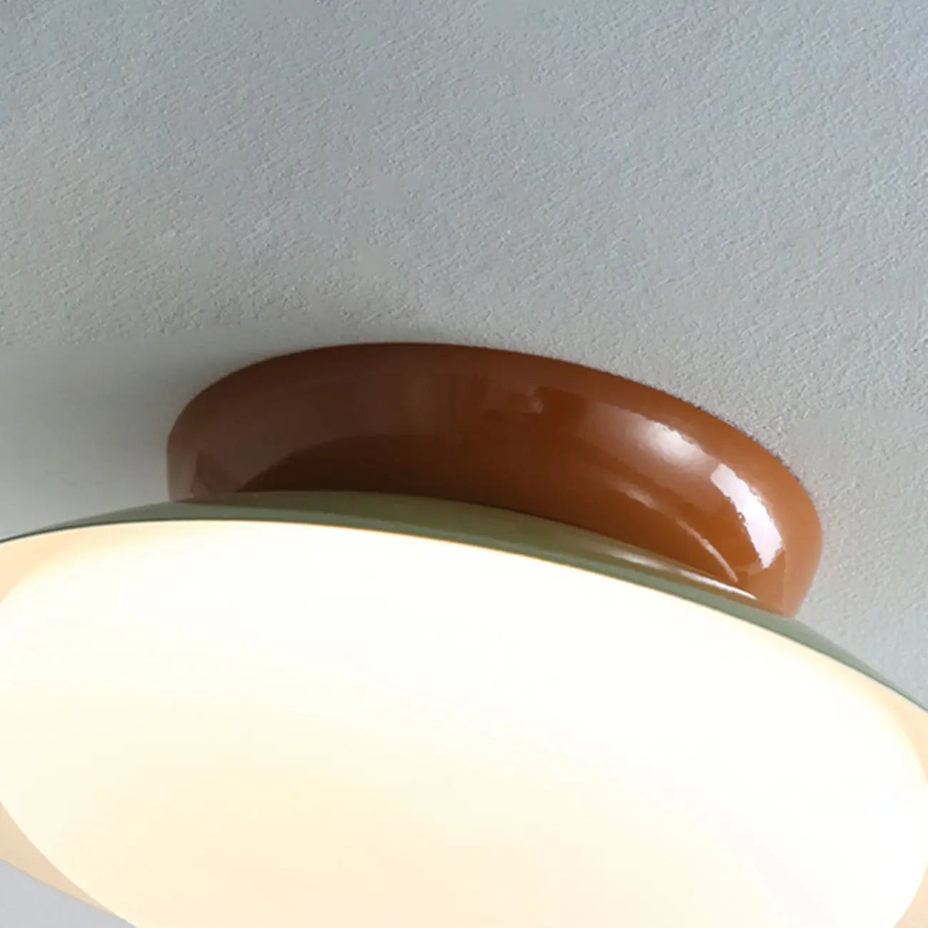 Modern Metal Semi-Flush LED Ceiling Light with 3 Color Light