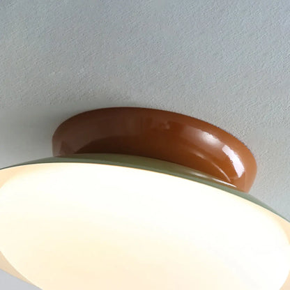 Modern Metal Semi-Flush LED Ceiling Light with 3 Color Light