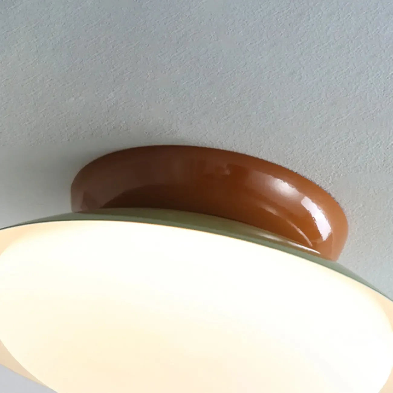 Modern Metal Semi-Flush LED Ceiling Light with 3 Color Light