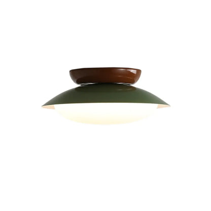 Modern Metal Semi-Flush LED Ceiling Light with 3 Color Light
