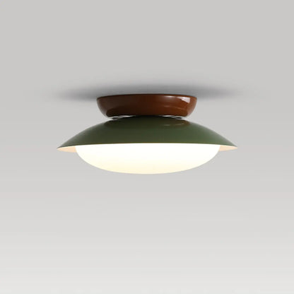 Modern Metal Semi-Flush LED Ceiling Light with 3 Color Light