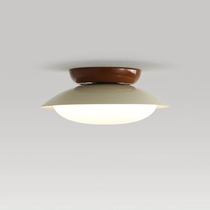 Modern Metal Semi-Flush LED Ceiling Light with 3 Color Light