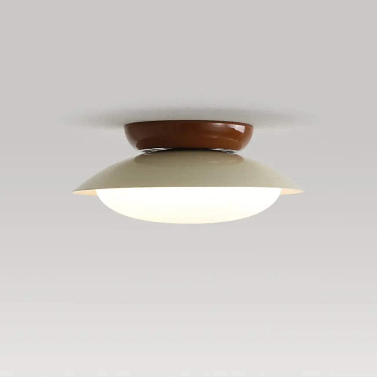 Modern Metal Semi-Flush LED Ceiling Light with 3 Color Light