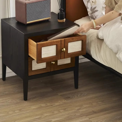 Wooden 2-Drawer Storage Nightstand
