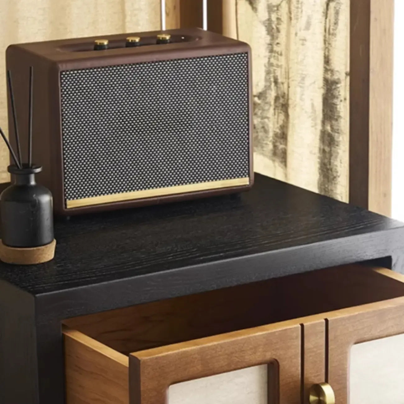 Wooden 2-Drawer Storage Nightstand