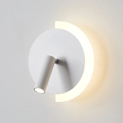 Mini Geometric 2-Light Black-Gold Wall Sconce in Rotatable