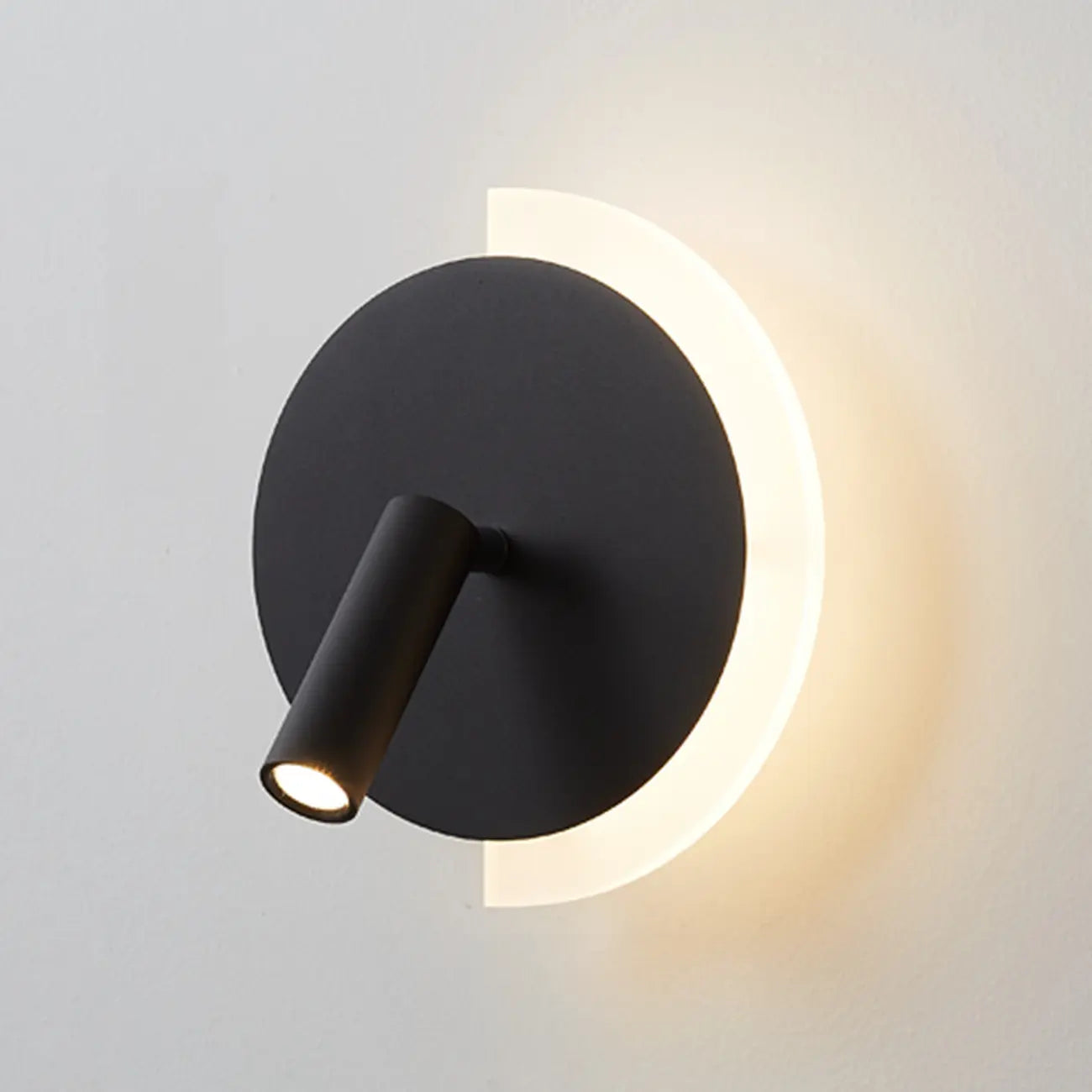 Mini Geometric 2-Light Black-Gold Wall Sconce in Rotatable